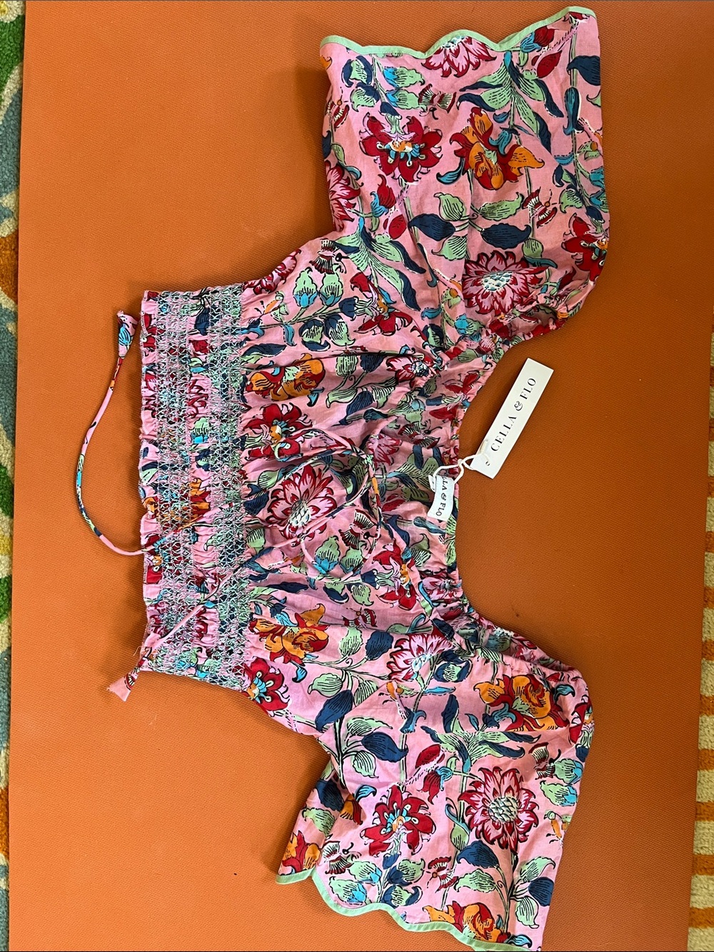 Boho floral peasant top